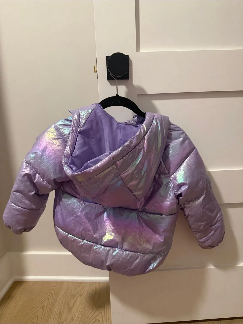 Old Navy Girls' Iridescent Lavender Puffer Jacket with Hood